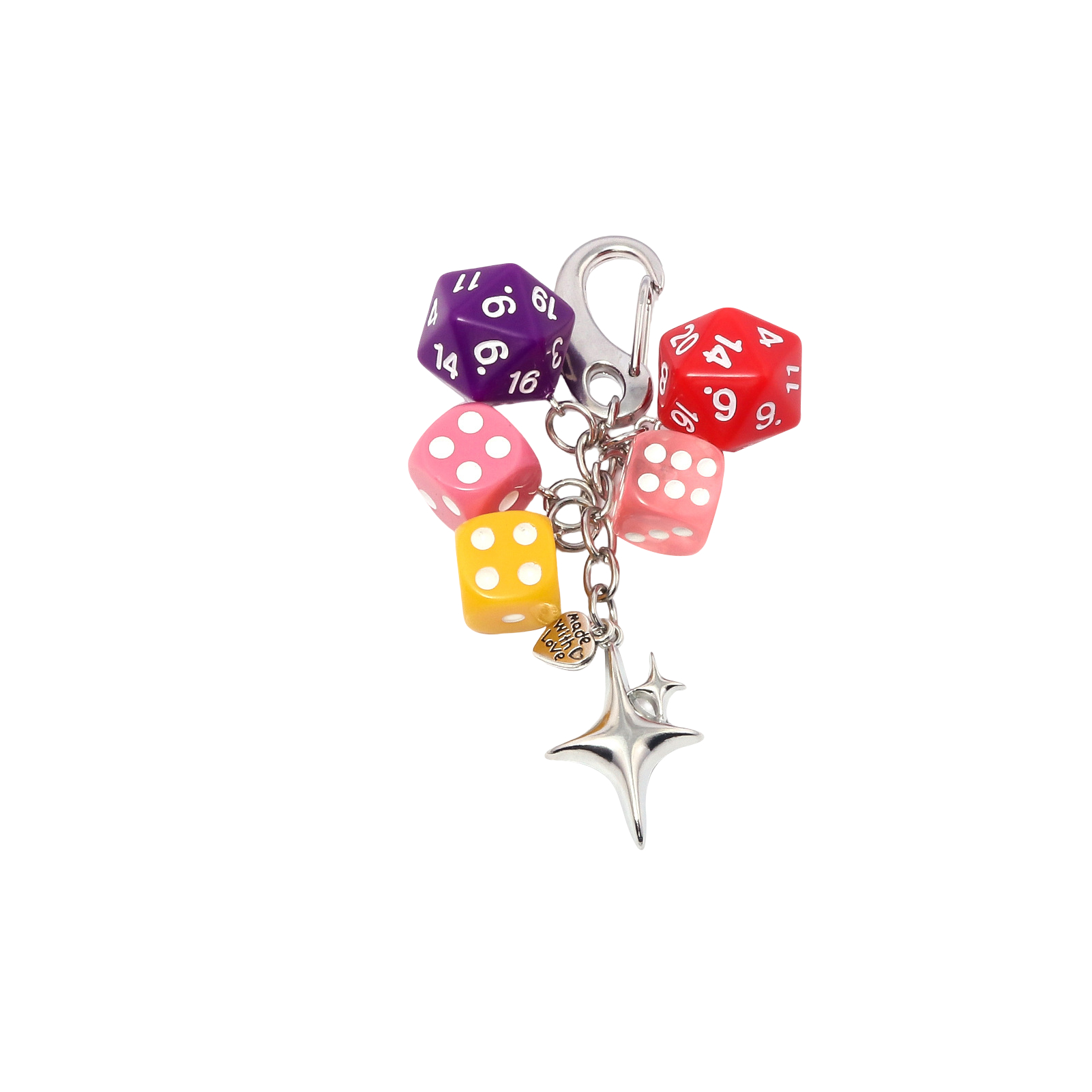 Y2K-8-ball dice charm keychains